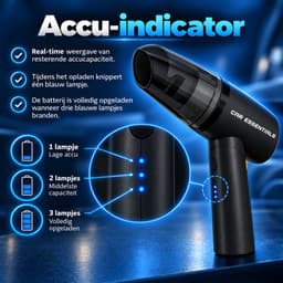 Car Essentials Draadloze Auto Stofzuiger - 8000 Pa - 120W - USB-C - 3 Opzetstukken — thumbnail 2