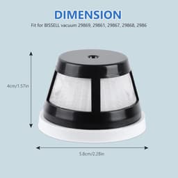 4 stuks Vervangingsfilters voor stofzuiger, - geschikt voor BISSELL AeroSlim draadloze handstofzuiger 29869 - 29861 - 29867 - 29868 - onderdeelnummer 1624405 — thumbnail 2