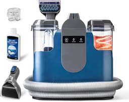 Tapijtreiniger - Tapijtwassers - Nat-Droogstofzuigers - met Accessoires - met Stopcontact - voor Huis - Garage - Auto - Tapijt - 500W - 950ml Vuilwatertank - 1600ml Zoetwatertank - Blauw — thumbnail 1