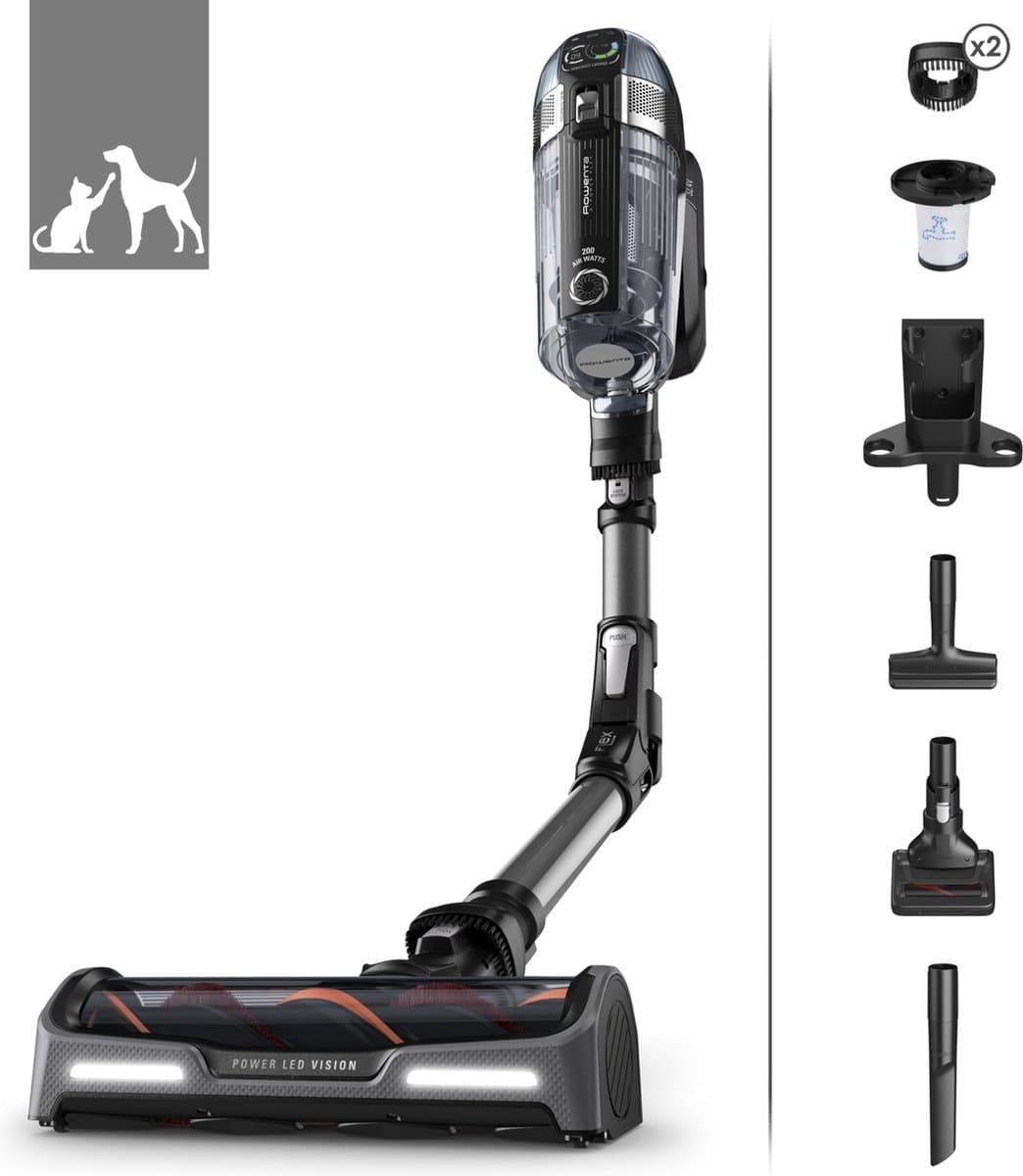 ROWENTA RH99A9 X-Force Flex 14.60 - Steelstofzuiger incl. kruimelzuiger - Accuduur 70 min - Zwart & grijs — afbeelding 1