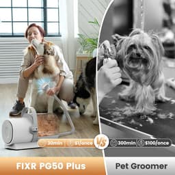Hondenverzorgingszuiger - Dierenverzorgingstool - Netjes Huisdier - 7-in-1 Set - 2.5L Stofbeker - Grijs — thumbnail 2