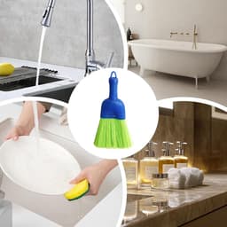 Handveger en Blik Set - Kleine Bezem Stoffer - Bureau Reinigen - Vloervriendelijke Borstelharen - 2 stuks - Niet gespecificeerd — thumbnail 5