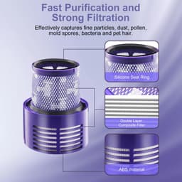 V10-filter voor Dyson - vervangend stofzuigerfilter voor Dyson V10 Cyclone-serie/Absolute/Animal/Motorhead/Total Clean - SV12 draadloze stofzuiger - vervangend onderdeelnummer 969082-01 — thumbnail 2