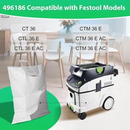 10 stuks 496186 zelfreinigende filterzakken voor Festool CT 36 CTL 36 CTM 36 stofzuigers SC FIS-CT 36/5 stofzuiger (vervangingsstofzak) — thumbnail 5