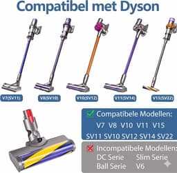 Traumheim® Borstel voor Dyson steelstofzuiger - Borstel compatibel met Dyson V7, V8, V10, V11, V15 steelstofzuiger - elektrische borstel met directe aandrijving met laser-LED voor harde vloeren en laagpolige tapijten — thumbnail 5