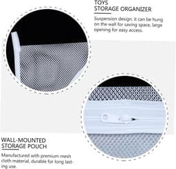 ABOOFAN 2 Stuks Vuile Kleren Netje Badspeelgoedbak Kinderwasmand Badspeelgoed Houder Kinderspeelgoed Opbergzakken Huishoudelijke Ophangzak Polyester Een Bad Nemen Baby Grote Netje Wit — thumbnail 3