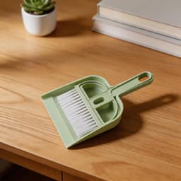 Stofpan en Borstel - Kleine Bezem Set - Bureau Reinigen - Compact Ontwerp - 5 x 13 cm - Groen — thumbnail 5