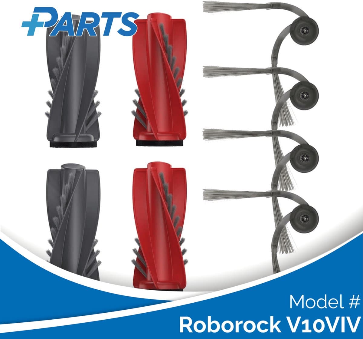 Roborock V10VIV Borstels (6 Stuks, Plus.Parts® alternatief voor 8.02.0363) — afbeelding 1