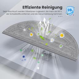 Set van 12 dweildoeken voor Roborock S8 MaxV Ultra robotstofzuiger, 6 dweilen en 6 zijwisser, zilverionen microvezel VibraRise 3.0 dweilsysteem, accessoires — thumbnail 4