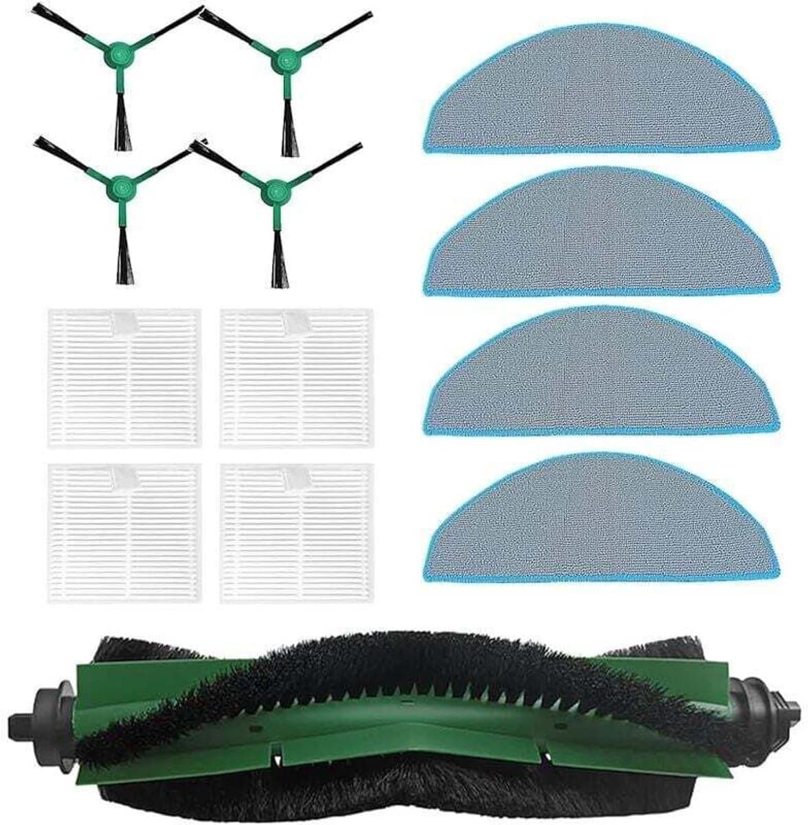 Accessoires Geschikt voor de iRobot Roomba Combo Essential (Y0112) robotstofzuiger: 1 hoofdborstel, 4 reinigingspads, 4 HEPA-filters, 4 borstels. — afbeelding 1