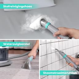 Stofzuiger met stoomfunctie en tapijtreiniger - 3-in-1 reiniger met heet water (60°C) en stoom (100°C) - Dubbele tank (1,8L schoon / 1,3L vuil) - Voor tapijt, bank, auto en vloeren - Inclusief reinigingsmiddel — thumbnail 2