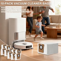 10 stucks-stofzakken voor Dreame S20/S10/L10s Ultra/ L20 Ultra / L10 Ultra- Xiaomi X10+/X20+/X10/X20/L10/M40 robotstofzuiger-grote capaciteit van 2,5 liter-stofzuigerzakken-vervangingsonderdelen-accessoire set — thumbnail 5