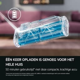 Draadloze Steelstofzuiger - Handstofzuiger Kruimeldief - Vloeren Reinigen - Lichtgewicht Recycled Materiaal - 22kg 50 Min - Matzwart — thumbnail 2