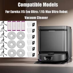 22 stuks vervangingsonderdelen geschikt voor de Eureka J15 Evo Ultra / J15 Max Ultra robotstofzuiger — thumbnail 1