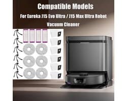 22 stuks vervangingsonderdelen geschikt voor de Eureka J15 Evo Ultra / J15 Max Ultra robotstofzuiger