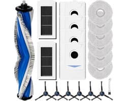Accessoireset gescht voor Ecovacs Deebot X5 Omni/X5 Pro robotstofzuiger met 1 rolborstel, 2 HEPA-filters, 6 dweilen, 4 stofzakken, 6 zijborstels, 1 reinigingsborstel, reserveonderdelen voor veegmachines
