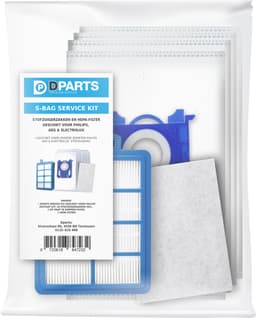 10x Dparts S-bag stofzuigerzakken en 1 HEPA filter - geschikt voor Philips en AEG - voor series VX6 VX7 PerformerPro Performer Expert Silent Ultimate Expert - nr. Classic Long Performance - PH99 - FC8021/03 - FC8021/05 - GR201S - GR201SM — thumbnail 3