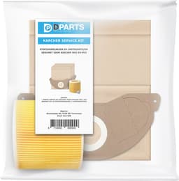 10x Dparts stofzuigerzakken en 1 filter geschikt voor Karcher WD2 en MV2 series - voor series A2004 A2054 WD 2.200 2.210 2.240 2.250 - nr. 6.904-322.0 - 6.414-552.0 — thumbnail 3