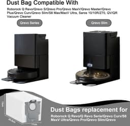 10pcs Qrevo Dust Bags for Roborock Bags for Roborock Qrevo Bag, Extraction Station/Qrevo S/Qrevo Curv/S8 MaxV - ShopVlot — thumbnail 5