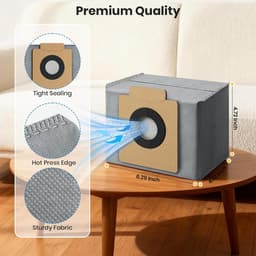 20 stuks stofzakken geschikt voor Eufy X10 Pro Omni & X8 Pro robotstofzuiger zelfleegende station - 4-laags filtratiesysteem - vervangingszakken met grote capaciteit — thumbnail 2