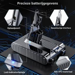Stofzuigeraccu - Compatibel met Dyson V7 - Met LCD-display — thumbnail 2