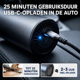 DPLUNIQ Handstofzuiger - Kruimeldief - Stofzuiger - Kruimelzuiger - Draadloos - Incl. Accessoires - 360° - Ultra licht - Grijs — thumbnail 2