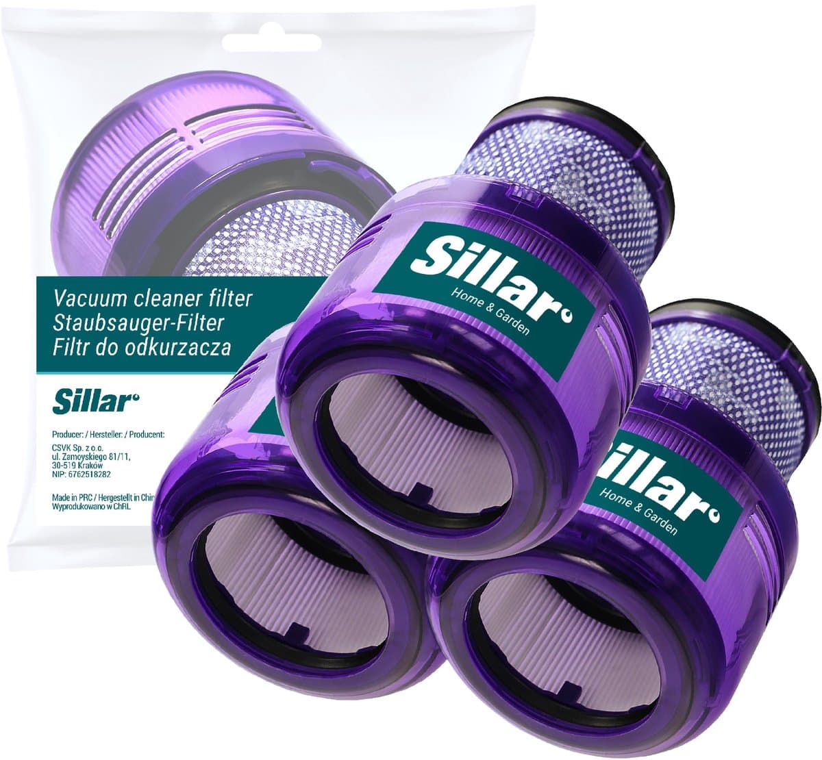 Sillar Set 3 stofzuigerfilters – wasbaar - vervangingsfilter geschikt voor Dyson V11 Absolute Pro SV14 Animal Total Clean V15 - vervangt 970013-02 — afbeelding 1