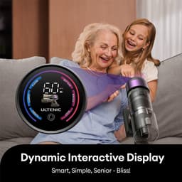 Ultenic U20 draadloze steelstofzuiger, 55.000 Pa zuigkracht, 1,5 liter stofreservoir, 60 minuten gebruiksduur, 65 cm buigbare steel, 7-traps filtratie, dynamisch interactief display — thumbnail 4