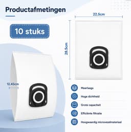 Stofzuigerzakken 10 Stuks - Geschikt voor Rowenta Hygiene+ ZR200520, ZR200720 & ZR200920 - Voor Compact Power, Power XXL, Silence Force & X-Trem Power — thumbnail 2