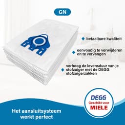 DEGG® - Onderhoudspakket - Geschikt voor Miele GN + Hepa Airclean Filter - 10x Stofzuigerzakken - 1 Hepa Airclean 50 (vervangt SF-HA 50) - Combideal — thumbnail 2