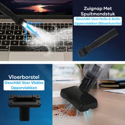 MATTI® - Auto Stofzuiger - Handstofzuiger - Mini Stofzuiger - Air Duster - Zuigen & Blazen - Kruimeldief — thumbnail 4