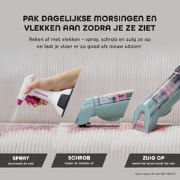 Vlekkenreiniger Draadloos – Draagbare Tapijtreiniger – Voor Tapijt, Bekleding, Trappen en Auto – 0,14L — thumbnail 3