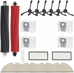 Accessoireset geschikt voor Roborock Q8 Max/ Q8 Max+/ Q5 Pro/ Q5 Pro+ robotstofzuiger, vervangende onderdelen dubbele hoofdborstel, zijborstel, wasbaar filter, stofzuigerzakken, dweilpad — thumbnail 1