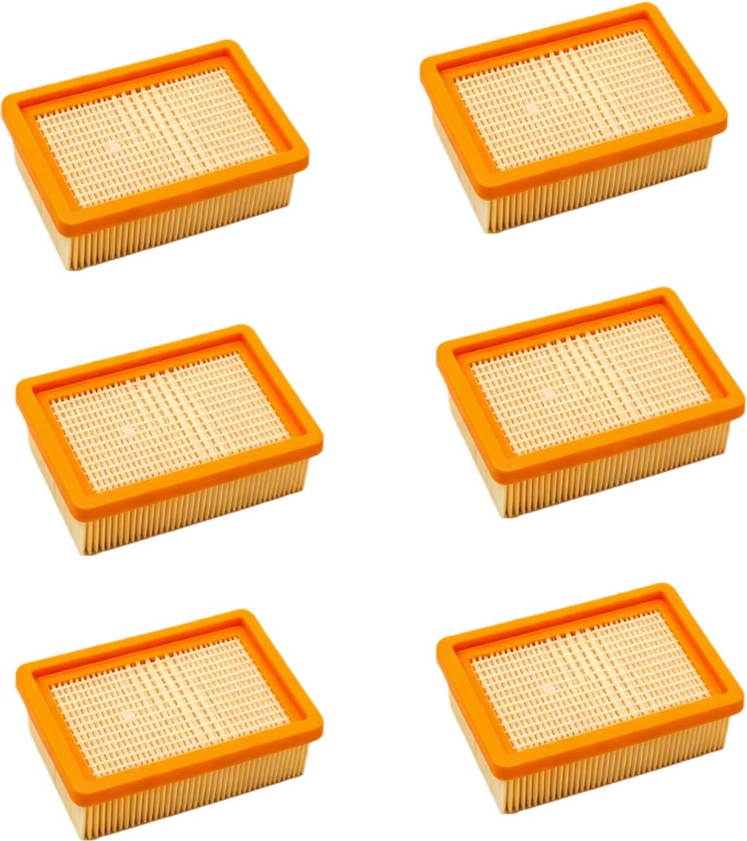 6 Stuks Voor KäRcher Stofzuigerfilterset - Filter Voor Stofzuiger -Vlakfilter voor KäRcher Wd4/Wd5/Wd6/Mv4/Mv5/Mv6 Vlakfilter — afbeelding 1