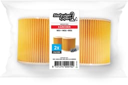 2x Filter geschikt voor KÄRCHER WD1, WD2, WD3, MV2 en MV3 stofzuigers - F6 Klasse Cilinder filter / Lamellenfilter ontworpen en geschikt voor Karcher stofzuigers — thumbnail 2