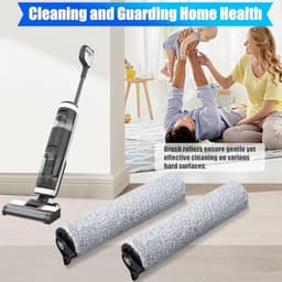 PromoHome Vervangende Borstelrollen Compatibel met Tineco Floor ONE S3 en iFloor 3 Breeze – Set van 2 Microvezel Rollen voor Nat en Droog Stofzuigen — thumbnail 1