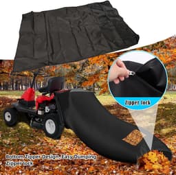 Graszuiger Opvangzak - Bladenzak Tuin - Bladeren Verzamelen - Waterafstotend Oxford Materiaal - 200 x 130 cm - Zwart — thumbnail 2
