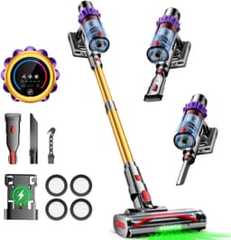 Hiaonyx steelstofzuiger - 9-in-1 steelstofzuiger draadloos - 75000pa - Met dierenborstel - LED Groene Stofdetectielamp - Geschikt voor Tapijten - Harde Vloeren en Dierenharen - 2-liter stofopvangbox - Blauw — thumbnail 1