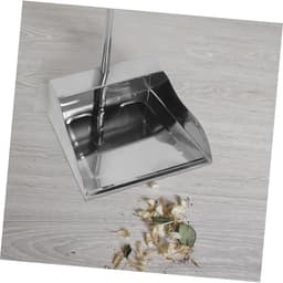 Stofblik Met Steel - Vuilnisschep - Groot Werk - Roestvrij Staal - 70 cm - Zilver — thumbnail 5