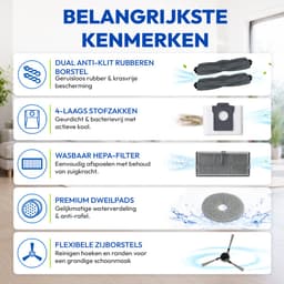 24-Delige Accessoires set Geschikt voor Dreame L10s Ultra Gen 3, X40 Ultra Complete, L40 Ultra & Mova P50 P70 Pro Ultra Robotstofzuigers - Complete Onderhoudsset — thumbnail 3