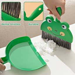 Mini-veegset - Kleine borstel - Snel opruimen - Ergonomisch ontwerp - Compact formaat - Grijs — thumbnail 4