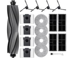 Dailygoods- Accessoireset voor Mova E40 Ultra - 1 Hoofdborstel - 4 Hepa-filters - 4 Wisserpads - 4 Zijborstels - 4 Stofzakken - Inclusief Borstel - Stofzuigeronderdelen
