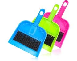 Mini Stoffer Set - Kleine Bezem - Efficiënt Schoonmaken - Compact Ontwerp - 3 Sets - Diverse Kleuren