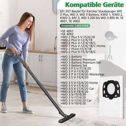 16 stuks stofzuigerzakken voor Kärcher WD2Plus/WD3/KWD1-KWD3/MV3/SE4001/SE4002 - PromoHome - Vervangt 2.863-314.0 — thumbnail 2