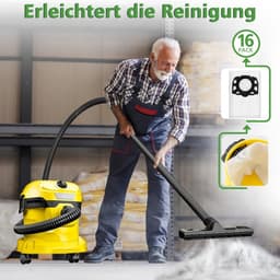 16 stuks stofzuigerzakken voor Kärcher WD2Plus/WD3/KWD1-KWD3/MV3/SE4001/SE4002 - PromoHome - Vervangt 2.863-314.0 — thumbnail 3