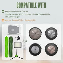 Vervangingsonderdeelset voor iRobot Roomba J Plus J5+ J6+ J7+ J8+ J9+ – 1 rubberen borstel, 1 voorwiel, 5 HEPA-filters, 6 zijborstels, 2 stofzakken — thumbnail 3