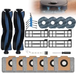 22-delige stofverwijderingsaccessoireset voor de EUFY X10 PRO OMNI robotstofzuiger - Inclusief 2 hoofdborstels + 4 zijborstels + 4 filters + 4 dweildoeken + 6 stofzakken + 1 flexibele borstel + 1 schroevendraaier - Filterreinigingstool — thumbnail 5