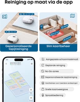 eufy Nieuw 2026 Robotstofzuiger met Dweil C28 Omni - HydroJet-zelfreinigende Dweilrol - Upgrade van X10 Pro - 15.000Pa Zuigkracht - Alles-in-1 Station - Automatisch Dweilen en Drogen - AI-obstakeldetectie — thumbnail 5