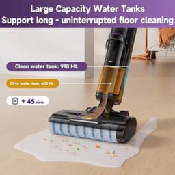 Draadloze Nat & Droog Stofzuiger – 3-In-1 Schoonmaakmachine – Stofzuiger Mop Reiniger – Zelfreinigend Systeem – 45 Min Batterijduur – Rand- En Hoekreiniging — thumbnail 1