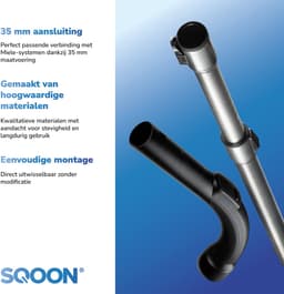 SQOON® Serviceset geschikt voor Miele C1, C2, C3, Guard & Boost series - Gelijk aan model: 10275580 / 9442601 / 5269091 - Vervanging voor zuigbuis en pistoolgreep met klikvergrendeling — thumbnail 3